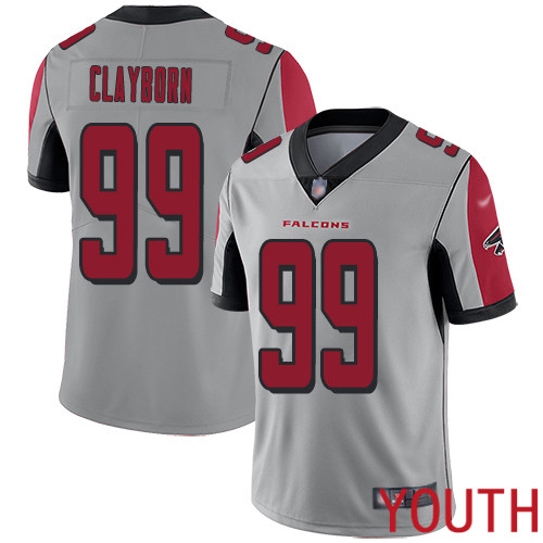 Atlanta Falcons Limited Silver Youth Adrian Clayborn Jersey NFL Football #99 Inverted Legend->youth nfl jersey->Youth Jersey